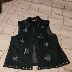 Denim alfred Dunner denim, zipper front vest sz 12